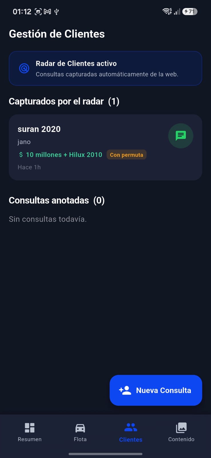 Apartado de Clientes y Radar en SmartFlota App
