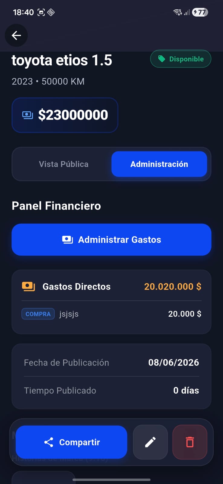 Métricas Financieras en la App